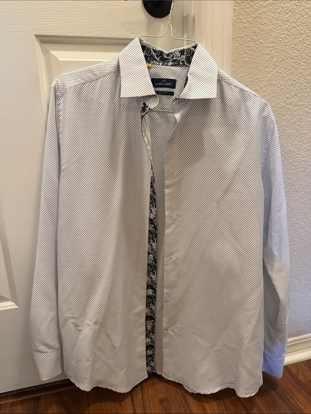 Alfani Slim Fit White Microdot Dress Shirt